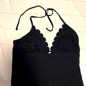 Scallop neck bathing suit